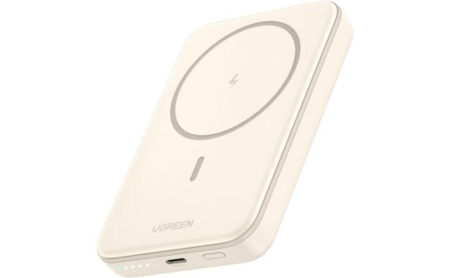 UGREEN PB561 Magnetic Power Bank, 10,000mAh Wireless Portable Charger, PD 20W Fast Charging Battery Pack with USB-C for Magsafe, iPhone 16/16 Pro/15/15 Plus/15 Pro/15 Pro Max, iPhone14/13/12 Series - White